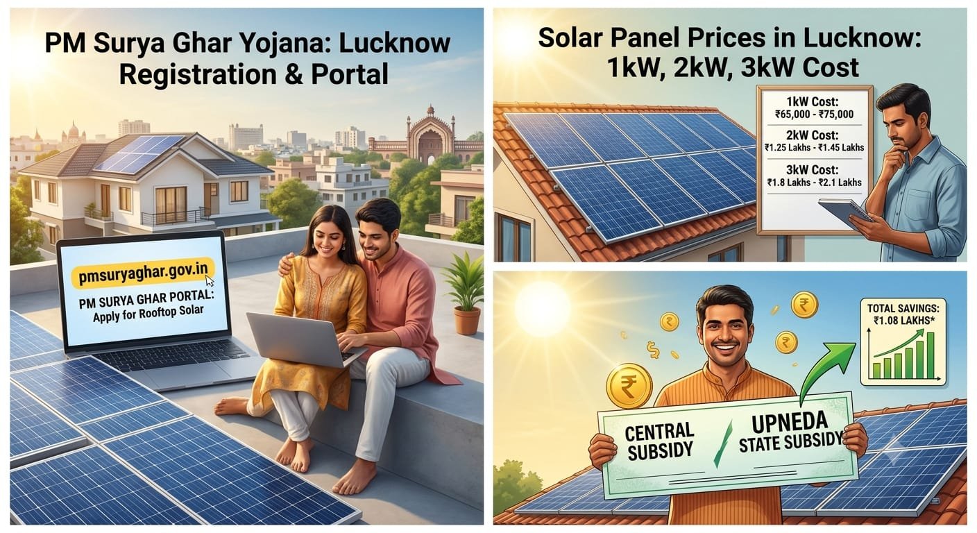 PM Surya Ghar Yojana: लखनऊ में 300 यूनिट फ्री बिजली के लिए ऐसे करें रजिस्ट्रेशन, जानें पोर्टल लॉगिन की पूरी प्रक्रिया